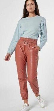 Joie Wadley Vegan Leather Pant in Burnt Clay