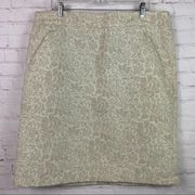 Old Navy cream off white jacquard pencil skirt with pockets professional Size 18