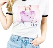 Taylor Swift 1989 World Tour Polaroid Graphic Cotton Ringer Concert T-Shirt