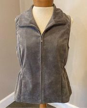 Grey Corduroy Zip Up Vest Women’s Size Small