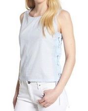 Vince Camuto ‘Amalfi Breeze’ blue side lace-up tank, size medium