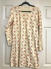 Lands End snowflake‎ pajama dress nightgown women’s size small