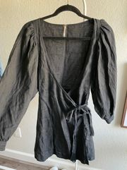 Free People Black Wrap Dress