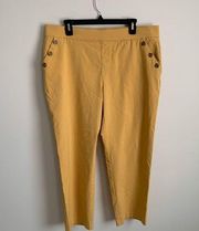 Christopher & Banks Signature Slimming Dress Pant Elastic Waist Yellow