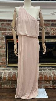 Adrianna Papell long nude/blush formal dress with silvertone hardware / 12 / NWT