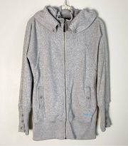 Burton Minx DryRide Full Zip Longline Jacket Sweater Fleece Heather Grey Large