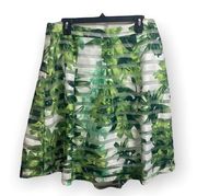 INC Pleated Green Floral Skirt