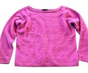 Boston Proper Womens Pink Soft Plush Square Neck Sweater Size Large