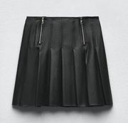 ZARA  faux leather pleated skirt