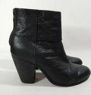 Rag & Bone Newbury Black Leather Block Heel Boots