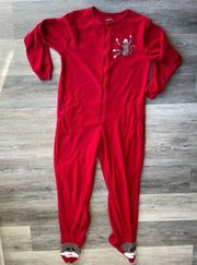 Nick & Nora Adult Sock Monkey Footie Pajamas size Medium