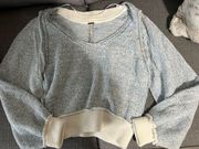 Free people knit blue and white sweater