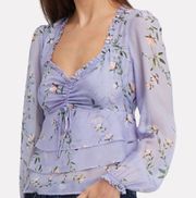 SIze 4 EUC Norah Lavender Floral Silk  Top