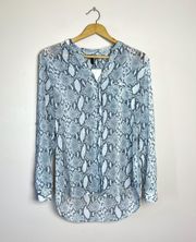 Gray  Snakeskin Print Blouse Size M NWT