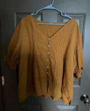 Size 2X Button-Down Blouse