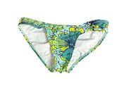 OLD NAVY Green Blue Floral Swimsuit Bikini Bottom size S Low Rise