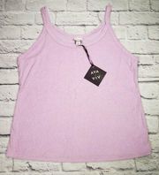 Ava & Viv Womens Terry Cloth Spaghetti Strap Tank Top Lilac Purple Size 1X