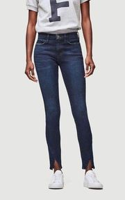 FRAME Dark Blue Le Skinny De Jeanne Asymmetrical Triangle Hem Size 29