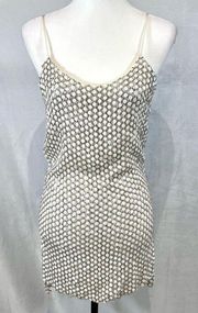 Parker white beaded & leather sequin silk mini dress as worn by Rhianna size XS