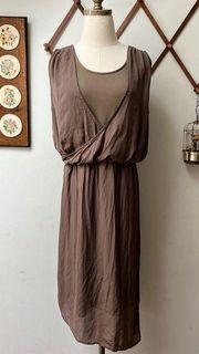 Draped Summer Crepe Midi Dress