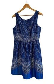 OUTBACK Red Paisley Fit and Flare Dress Size 8 Blue