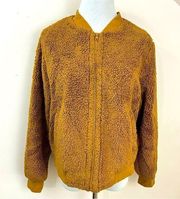 J Crew Mercantile Goldenrod Teddy Bomber Jacket M