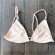 For Love & Lemons Swim Bikini Triangle Top in Pale Pink