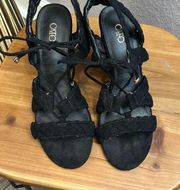 Cato open toe Black heels Size 8W