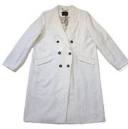 NWT J.Crew Double-breasted Topcoat in Ivory Italian Wool-Cashmere Coat 18