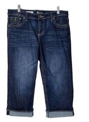 Kut from the Kloth Women's Jeans Natalie Crop Mid Rise Cuffed Hem Size 10