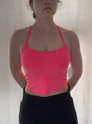 NWT  Spacedye Slim Racerback Crop - Neon Pink - S