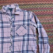 PURPLE PLAID BUTTON UP LONG SLEEVE