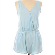 VICTORIA’S SECRET PINK Women’s Light Blue Sleeveless Faux Wrap Romper Size M