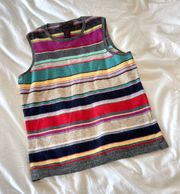 Lauren  Rainbow Striped Sleeveless Sweater Tank Size S