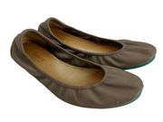 Tieks by Gavrieli Womens Size 10 Ballerina Flats Slip On Taupe Leather Casual