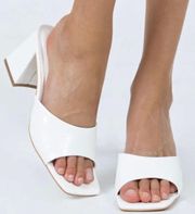 SUNSET BOULEVARD HEELS WHITE Women’s Size: 7!