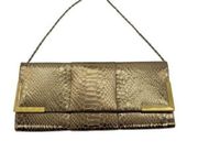 Kate Landry gold snake print small shoulder bag