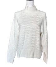 Abercrombie & Fitch White Knit Turtleneck Sweater