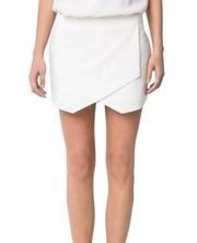 Mango Suit White Asymmetrical Hem Skort