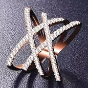 Rose Gold Double Criss Cross X Ring