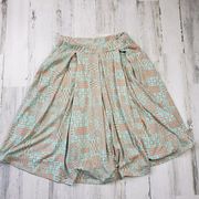 LulaRoe Green & Orange Pleated A-Line Mini Skirt Women's Size Medium