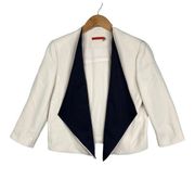 Alice + Oliva Cream Off White Black Oliver Draped Lapel Blazer Women's Size 6