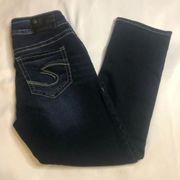 Silver Suki Mid Capri Skinny Dark Wash Jeans Size 25 x 22.5 W25 L22.5 Pockets