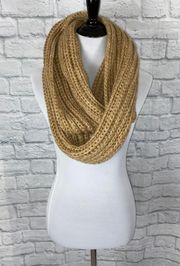 chunky knit tan infinity scarf one size