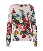 Ted Baker Edryss Floral Oil Painting Cotton Sweater