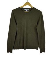 Antonio Melani Luxury Cameron Cashmere Crewneck Long Sleeve Knit Sweater M Green