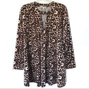 Leopard Print Tunic w/ Triangle Cutout Size Med