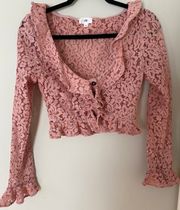 Lace Pink Long Sleeve Top