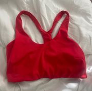 Red sports bra