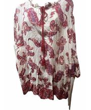 Est 1946  Flared beach blouse top floral 3/4 sleeves tunic zsize 22/24W